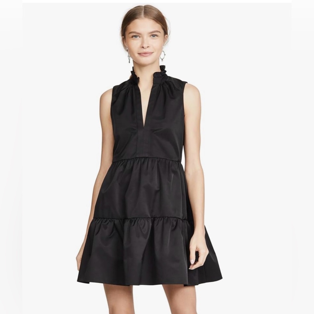 Amanda Uprichard Charcoal Ruffle Top